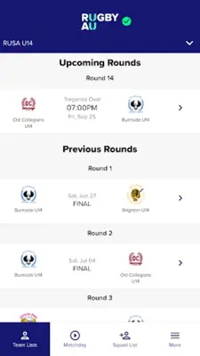 Rugby Match Day android App screenshot 2